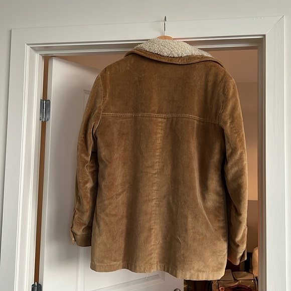 Vintage William Barry Sherpa Lined Corduroy Trucker Jacket Coat Snap Sz 40 M - Picture 4 of 5
